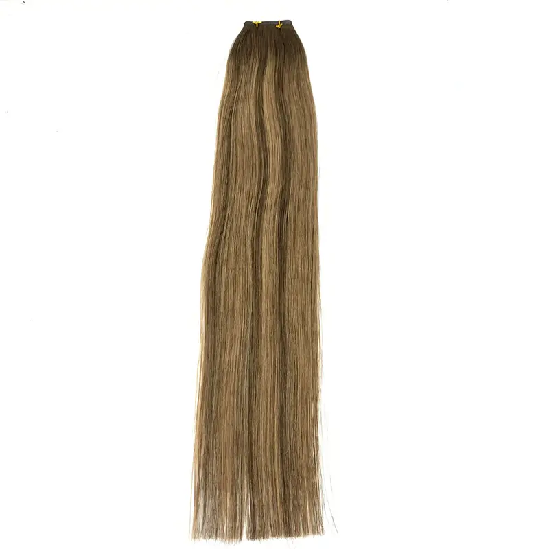 Hot sale premium human hair machine weft hair extensions for thinning hair women